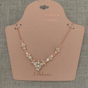 Lauren Conrad rose gold plated & crystal necklace